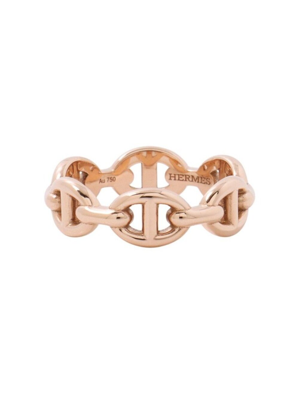 Hermes Ring Chaine D'ancre Enchainee PM 18k Pink Gold